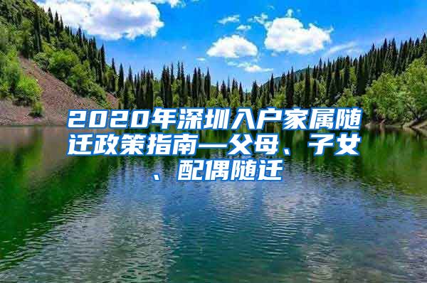 2020年深圳入户家属随迁政策指南—父母、子女、配偶随迁