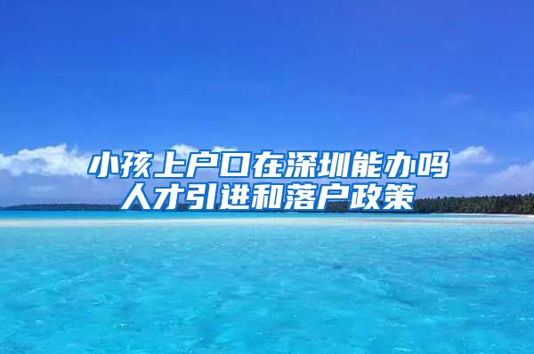 小孩上户口在深圳能办吗人才引进和落户政策