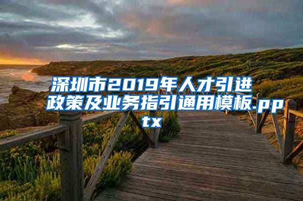 深圳市2019年人才引进政策及业务指引通用模板.pptx