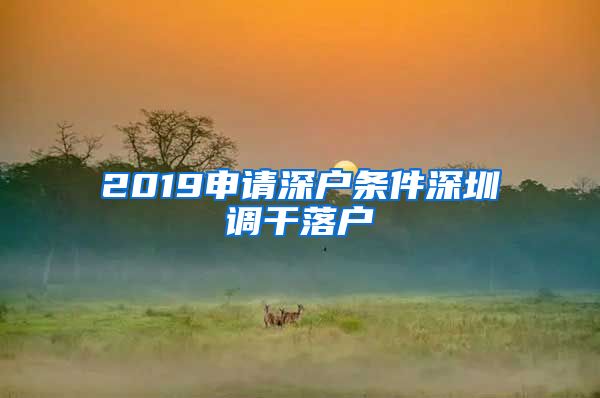 2019申请深户条件深圳调干落户