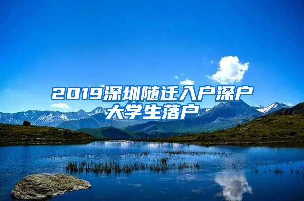 2019深圳随迁入户深户大学生落户