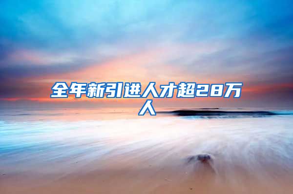 全年新引进人才超28万人