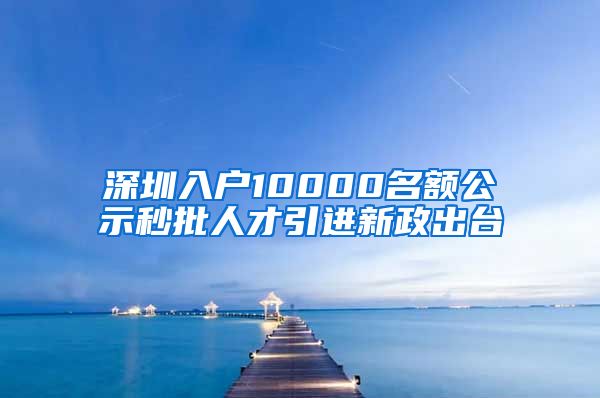 深圳入户10000名额公示秒批人才引进新政出台