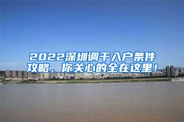 2022深圳调干入户条件攻略，你关心的全在这里！