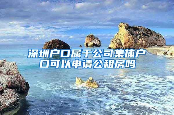 深圳户口属于公司集体户口可以申请公租房吗