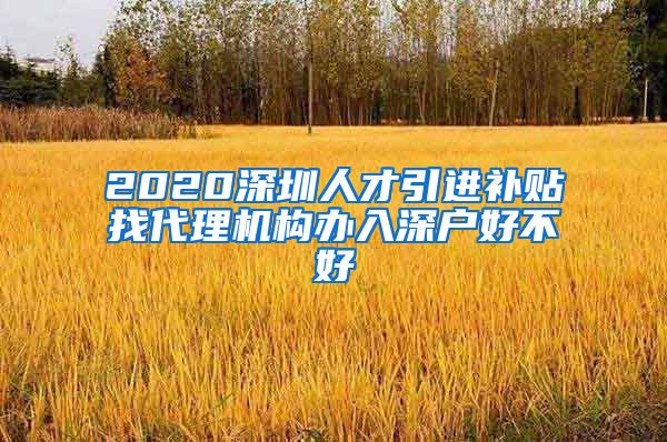 2020深圳人才引进补贴找代理机构办入深户好不好