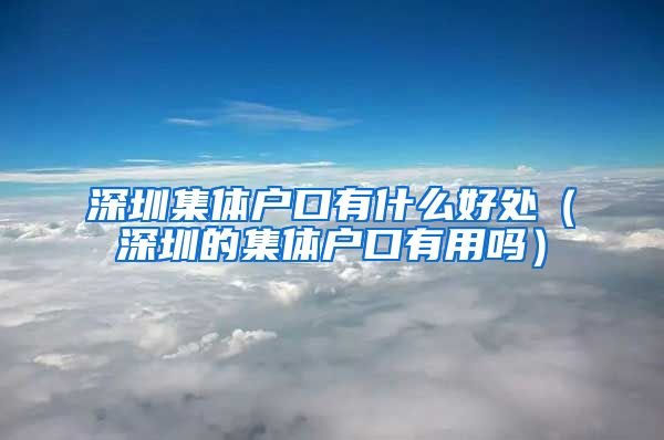 深圳集体户口有什么好处（深圳的集体户口有用吗）