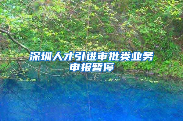 深圳人才引进审批类业务申报暂停