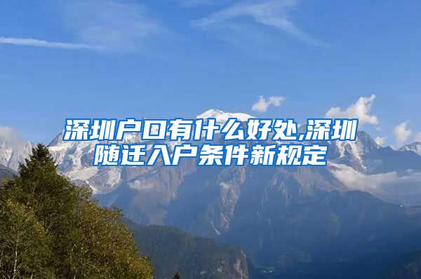 深圳户口有什么好处,深圳随迁入户条件新规定