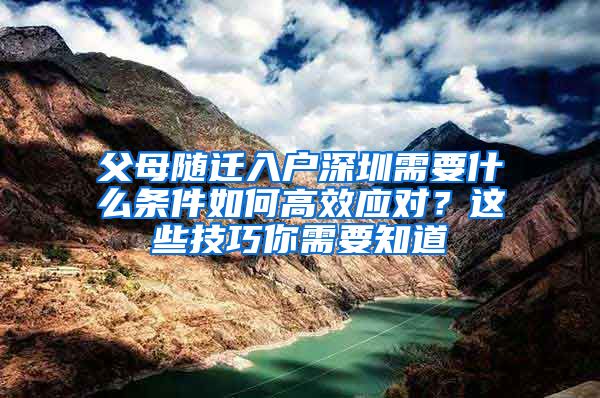 父母随迁入户深圳需要什么条件如何高效应对？这些技巧你需要知道