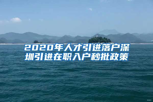 2020年人才引进落户深圳引进在职入户秒批政策