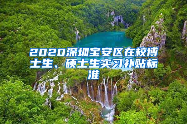 2020深圳宝安区在校博士生、硕士生实习补贴标准