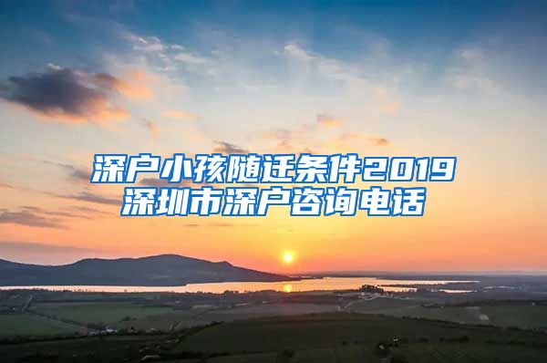 深户小孩随迁条件2019深圳市深户咨询电话