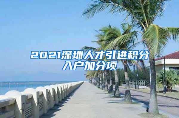 2021深圳人才引进积分入户加分项