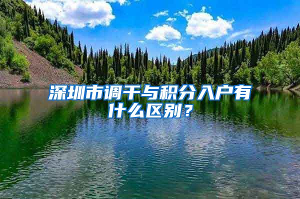 深圳市调干与积分入户有什么区别？