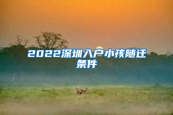 2022深圳入户小孩随迁条件