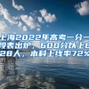 上海2022年高考一分一段表出炉，600分以上628人，本科上线率72%