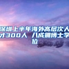 深圳上半年海外高层次人才300人 八成拥博士学位