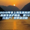 2019年非上海生源高校应届生进沪就业，满72分落户！附申请攻略