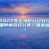 2022年上海积分120分细则模拟打分表！最新版！