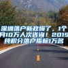 深圳落户新政爆了，1个月10万人次咨询！2019纯积分落户指标1万名