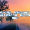 入户补贴：本科15000，硕士25000，博士30000