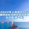 2022年上海落户72分细则高校及研究生培养单位名单(第一类)