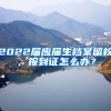 2022届应届生档案留校，报到证怎么办？